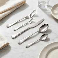 Ensemble de couverts en acier inoxydable 304 de haute qualité, design classique, écologique, avec manche large ergonomique, finition polie miroir, idéal pour les cadeaux