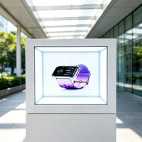 Vitrine interactive tactile LCD transparente 3D haute luminosité de 19/41,5 pouces pour publicité commerciale semi-extérieure