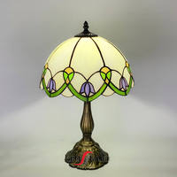   Lampe de bureau en verre mosaïque coloré, lumière décorative de nuit, style classique antique, lampes d'éclairage