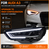 Pour Audi A3 8V 2013 2014 2015 2016 : Ensemble de phares LED améliorés, remplacement noir fumé avec lentille de projecteur et accessoires DRL