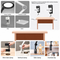 LED-Schreibtischlampe mit Touch-/Fernbedienungs-Dimmfunktion/Farbwechsel, Metall, faltbar, AC-betrieben, augenschonend, verstellbar für Studenten, Lesen, Schreiben, Malen, Design