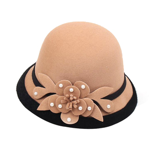 Wholesale <strong>Cheap</strong> Price Mix Color Stock High Quality Fashion Lady <strong>Bucket</strong> <strong>Hats</strong> Woolen Cloche Vintage Bowler <strong>Hat</strong> - Product Image 4