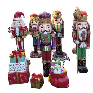 Giáng sinh nhựa thủ công đồ trang trí sợi thủy tinh Snowman Santa Claus Tượng Tuần Lộc <span class=keywords><strong>nutcracker</strong></span> kẹo mía đạo cụ cho các sự kiện - Product Image 1