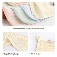 Serviette Bébé en Mousseline de Coton Bambou OEM ODM, Logo Personnalisé, Couleur Unie, Marque Privée, Vente en Gros Directe Usine, Gaze 6 Couches
