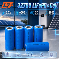 خلية بطارية LiFePO4 3.2 فولت 6000 مللي أمبير 32700 ذات معدل تفريغ عالي 3C، بطارية أسطوانية لتخزين الطاقة الشمسية