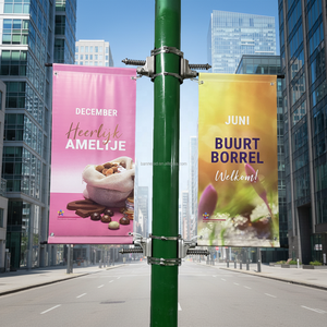 Poste de Luz de Acero Inoxidable con Acabado Antioxidante, Altura Ajustable <span class=keywords><strong>para</strong></span> Publicidad Exterior y Banderas de Calle - Product Image 1