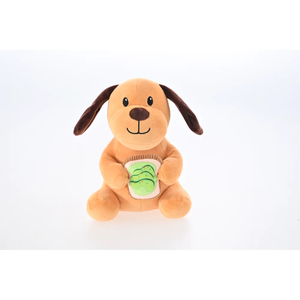Yumuşak kürk ve eğlenceli yerleşik Squeaker ile gerçekçi kahverengi köpek peluş oyuncak - Product Image 2