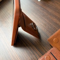 Dompet Kartu Magnetik Gift Bank untuk iPhone 17 16 15 14 13, Tempat Kartu HP Kulit PU, Logo Custom, Grosir