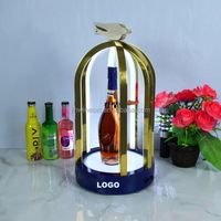 Présentoir de Luxe en Métal LED Personnalisable avec LOGO pour Bouteilles de Vin – Idéal pour Bars et Boîtes de Nuit