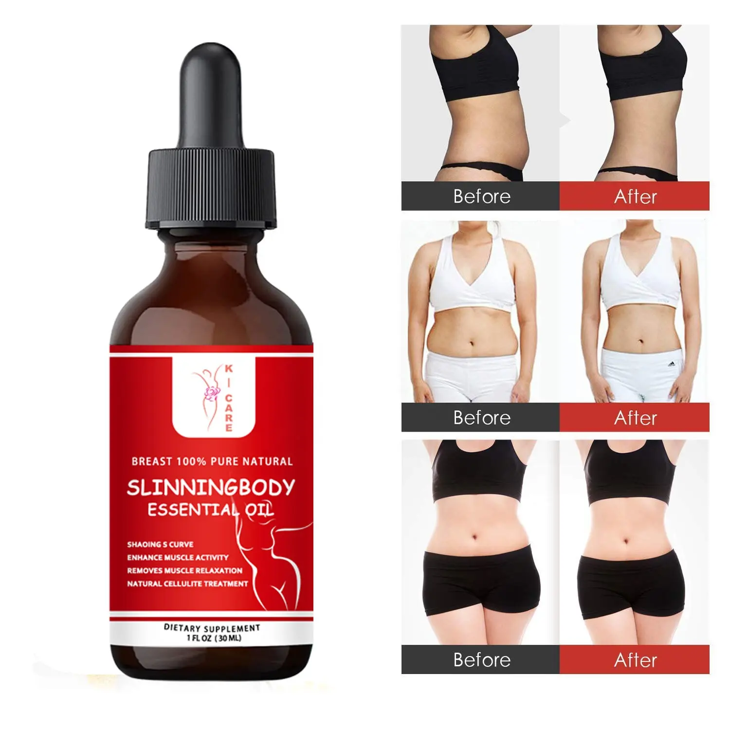 Hot oil Professional Cellulite Slimming & Firming oil Fat Burning Shape the Perfect Figure of Tummy Waist and Legs OEM