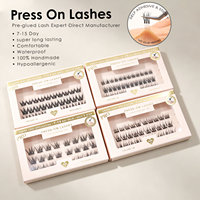 Extensions de cils à presser sans bande, effet volumineux, résistantes à l'eau, taille personnalisée, vente en gros, marque privée, Europe, Royaume-Uni