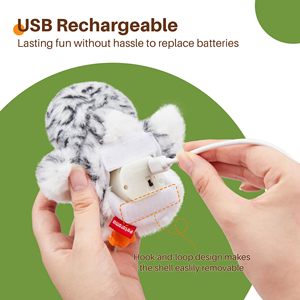 Giocattoli di gatto con gufo a forma di gufo realistico con cinguettio di uccello ricaricabile con funzione di tocco giocattolo interattivo per giocare giocattoli di esercizio di Kicker Catnip - Product Image 5