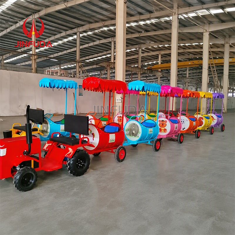 Trackless Train Fair Ride Customizable Color Trackless Electric Sightseeing Train Outdoor Kiddie ...