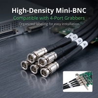 Kabel CoaXPress 4CH Fleksibel Tinggi 75Ω BNC ke HD Mini BNC Breakout Wire untuk Kamera Visi Industri, Catu Daya PoC