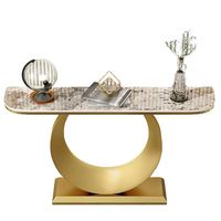 Table console dorée luxueuse avec plateau miroir pour la décoration du salon Table console moderne pour le bureau à vendre