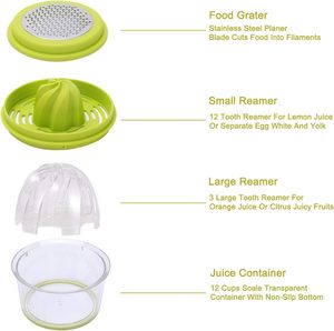 <span class=keywords><strong>Presse</strong></span>-agrumes <span class=keywords><strong>manuel</strong></span> multifonctionnel 4-<span class=keywords><strong>en</strong></span>-1 avec récipient de mesure pour le <span class=keywords><strong>citron</strong></span> et les légumes Outils - Product Image 3