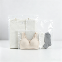 Sacs d'emballage pour chaussettes en CPE recyclables, auto-scellants, avec logo imprimé, MOQ 500, sacs en plastique transparent à fermeture éclair, sacs en polyéthylène givré à fermeture éclair