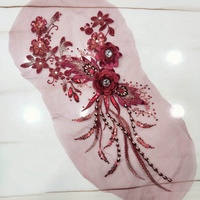 Paillettes décoratives faites à la main 3d broderie florale dentelle Applique pour robes de soirée LT2572A