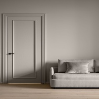 Porte de chambre en MDF à grain de bois naturel, finition claire, sur mesure, pour projets d'appartements et d'hôtels