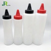 Botol Plastik Isi Ulang PE untuk Saus Salad, Saus Cokelat, Dapat Didaur Ulang, 270ml/350ml/400ml, Tutup Ulir dengan Saringan