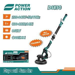 <span class=keywords><strong>Ponceuse</strong></span> murale électrique pliable Power Action DS850 850W 800-1800 tr/min avec plateau de 225 mm <span class=keywords><strong>et</strong></span> aspiration intégrée 220-240V - Product Image 1