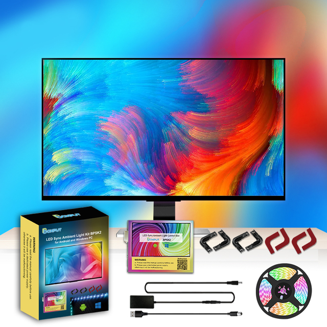 BPSK2 5V Sync USB LED Strip Light Dream Color Ambient TV Kit RGB for Desktop PC Screen Background Lighting 2M 3M 4M 5M 6M 15 80