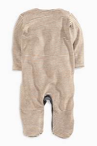 Boutique en ligne : Combinaison pour bébé nouveau-né en coton rayé avec imprimé ours - Product Image 3
