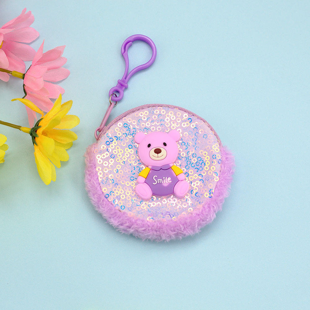 Purple Bear Round Bag