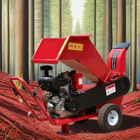 Broyeur et trancheur de bois professionnel pour jardin et industrie, avec moteur à essence, diamètre de coupe de 1 à 15 cm, efficacité de 800 kg/h