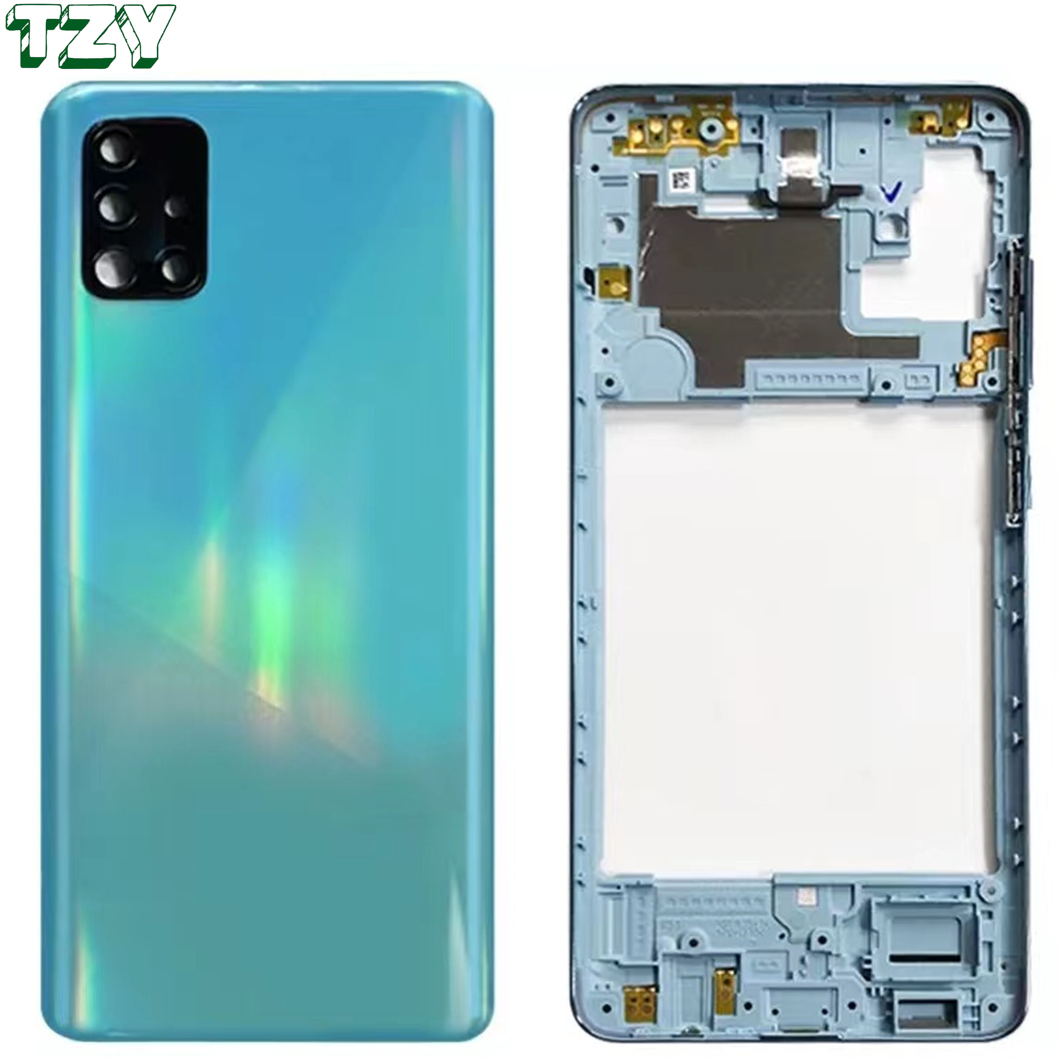 Средний корпус средняя рамка крышка аккумулятора корпус с объективом камеры для Samsung Galaxy A31 A41 A51 A71