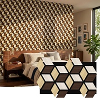 Panneaux acoustiques en bois à grain géométrique hexagonal, panneaux MDF avec support en feutre PET, réduction du bruit, isolation acoustique, panneau mural