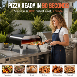 Oven Pizza <span class=keywords><strong>Gas</strong></span> Industri dengan Kompor Meja, Bahan SS304, 12-inci, Tenaga Listrik/<span class=keywords><strong>Gas</strong></span> untuk Memanggang Pizza, Burger, Pemanasan Cepat - Product Image 5