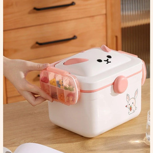 Family Sized Medicine Box Multi Layer <b>Cute</b> Portable Rectangle For Home Children Storage - Product Image 3