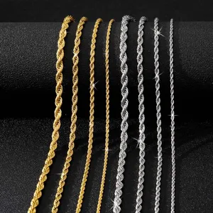 VKME 힙합 기본 체인 18k 금도금 쿠바 체인 스테인레스 스틸 목걸이 - Product Image 5
