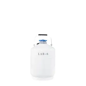 Laboratory LAB-6 LAB-10 50mm Neck Vacuum Dewar Flask Cryogenic Semen Storage Liquid Nitrogen Tank