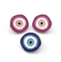 Épinglette personnalisée en émail Œil Turc, amulette Nazar, pour cadeau moderne ou traditionnel, avec support métallique de qualité, lot en gros, couleur rose