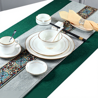 Service de table d'hôtel, vaisselle en céramique, bols, assiettes, peints à la main, réutilisables, durables, nouveau style chinois, personnalisation