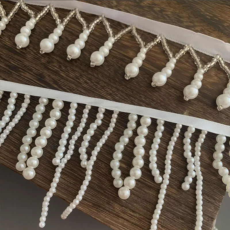 Faux Pearl Quaste Perlen band Brautkleid Gürtel Schärpe Trim Nähen Handwerk