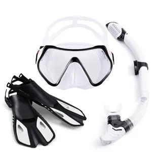 La migliore vendita Dry top snoring set per immersioni con maschera da snorkeling e pinne set per giovani e adulti