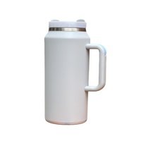 Mug de voyage isotherme en acier inoxydable à double paroi de 64 oz pour canettes de bière, avec poignée et couvercles
