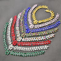 Nouvelles Appliques de Mariée Colorées en Strass, Broderies de Cristaux, Garnitures Florales en Verre Diamant pour Robe, Chaussures et Accessoires DIY