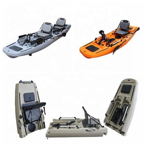 Kayak de pêche modulaire à pédales détachable avec moteur électrique, <span class=keywords><strong>canoë</strong></span> sportif en 3 sections, facile à installer, 4,36 m, 3 ans, 2 pièces - Product Image 4