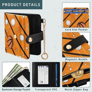 Women's Mini Chain <b>Wallet</b> with Key Ring - Fashionable Bifold Card Holder with Snap Button, Small Hanging Purse for Daily Use - Product Image 5