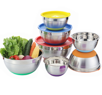 Ensemble de bols mélangeurs Maxcook en acier inoxydable personnalisable – Grands récipients pour salades et fruits, idéaux pour la pâtisserie et la cuisine
