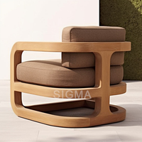 Mobilier d'extérieur classique haut de gamme pour patio mobilier de jardin d'hôtel en teck fauteuil de luxe canapé simple