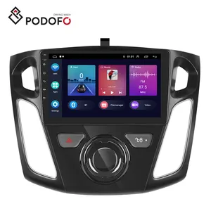 Podofo Wholesales אנדרואיד 2 Din 9 אינץ נגן מולטימדיה לרכב עבור פורד פוקוס 2012-2017 רכב רדיו סטריאו לרכב DVD נגן