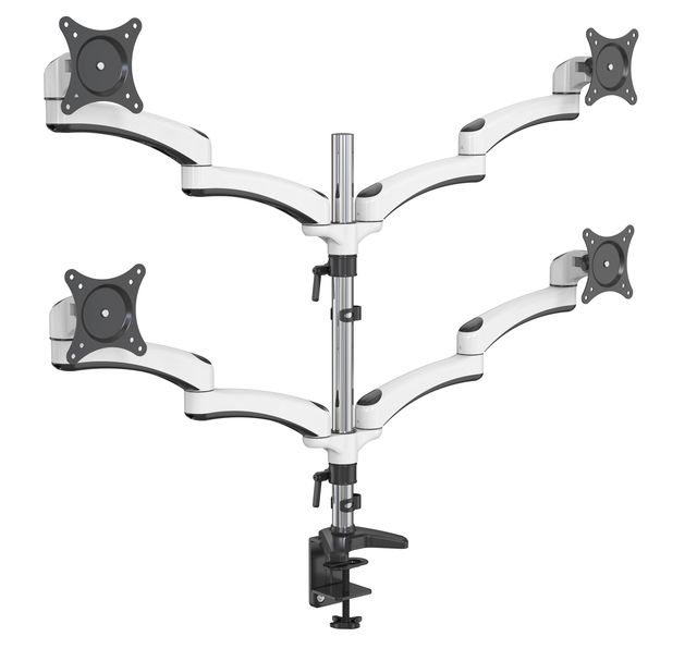 V-mounts 4-Monitor Stand Height Adjustable Tilt 90 Degrees Desktop Mount for 15-32" Screens 8KG Load Capacity Stock VM-FE148D