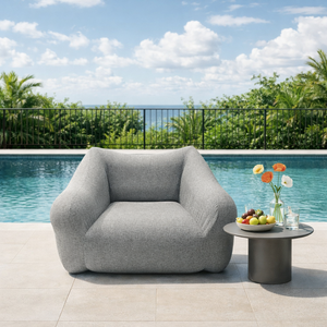 Canapé <span class=keywords><strong>de</strong></span> <span class=keywords><strong>jardin</strong></span> gonflable moderne en PVC, chaise longue pliable individuelle <span class=keywords><strong>avec</strong></span> <span class=keywords><strong>housse</strong></span> en tissu pour patio, utilisation intérieure et extérieure - Product Image 1
