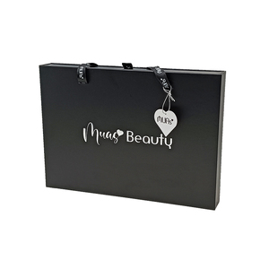 Boîtes d'emballage pour pinceaux de maquillage en carton rigide avec logo personnalisé de luxe, tiroir coulissant et rubans - Product Image 3
