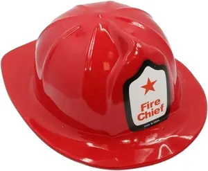 firefighter party dress up supplies soft plastic fire chief helmet red fireman hat firefighter children's helmet